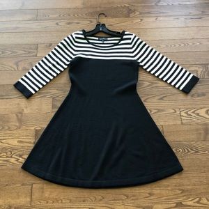 Black and white long sleeved dress